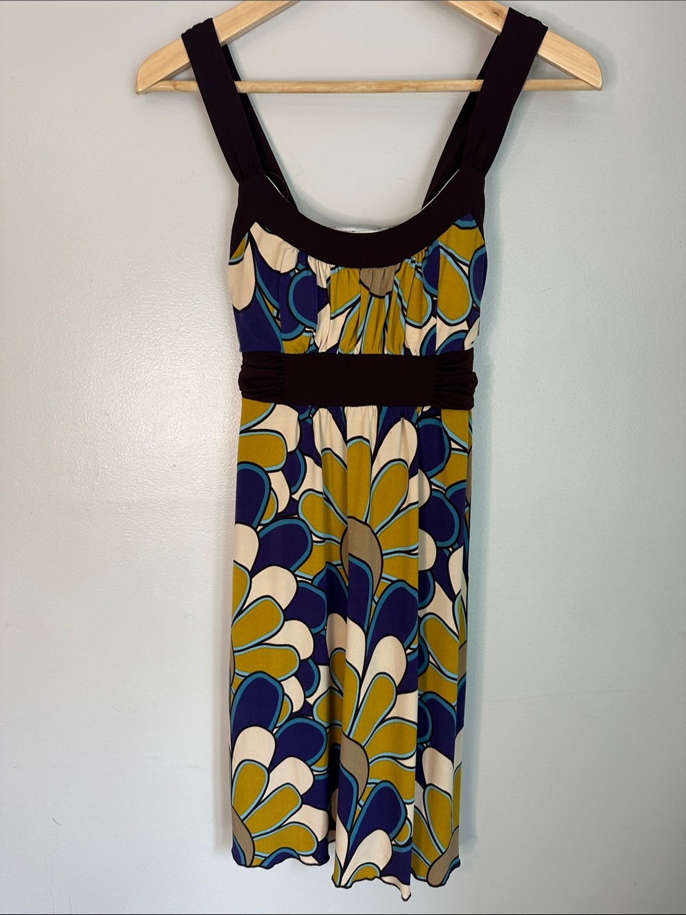 La Belle Multicolor Floral Printed Dress with Tie Back, XS